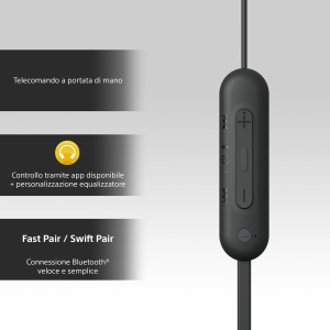 Casti audio Sony WI-C100, Bluetooth, 25 ore autonomie, negru - Img 5