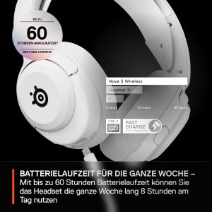 Casti audio SteelSeries Arctis Nova 5 Wireless - Multi-System, 60h autonomie, alb - Img 5