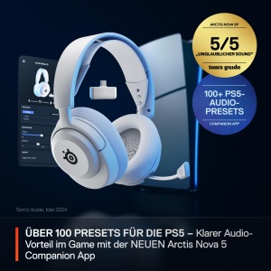 Casti audio SteelSeries Arctis Nova 5P Wireless, 60h autonomie, alb, multi-sistem - Img 2
