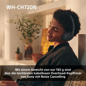 Casti Bluetooth fara fir Sony WH-CH720N cu anulare a zgomotului - Pana la 35 de ore de viata a bateriei si incarcare rapida - Negru - Img 6