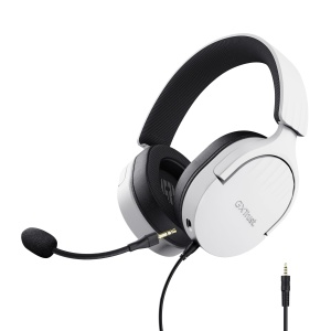 Casti Gaming Trust Gaming GXT 489W Fayzo pentru PC, PS5, PS4, Xbox Series X|S, Switch, Mufa 3.5mm, 35% Plastic Reciclat, Casti Over-Ear, Microfon cu Anulare A Zgomotului - Alb