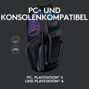 Casti gaming wireless Logitech G535 Lightspeed USB compatibil PCPS5PS4 Negru - Img 5