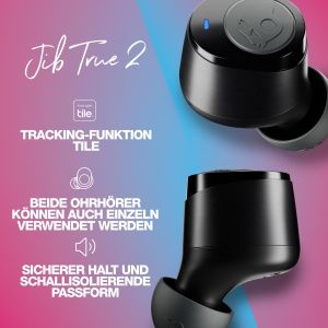 Casti Intraauriculare Wireless Skullcandy Jib True 2 32 de ore de viata a bateriei Micro Compatibile cu dispozitive iPhone Android si Bluetooth - Negr - Img 5