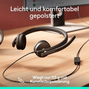 Casti Logitech H570e USB cu microfon Stereo Sound Noise Cancelling Negru - Img 6