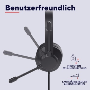 Casti Trust Roha II Max USB-C cu Microfon Over-Ear 85 Plastic Reciclat Negru - Img 4