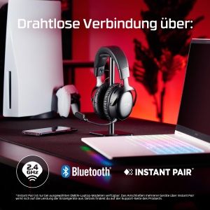 Casti Wireless Gaming HyperX Cloud III S, Multiplatforma, 2.4GHz, Bluetooth, Durata de viata a bateriei de pana la 120 de ore, 2.4GHz, Driver de inclinare de 53 mm, Microfon detasabil de 10 mm - Negru - Img 6