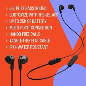 Casti wireless JBL Tune 235BT Bluetooth microfon cablu plat alb - Img 5