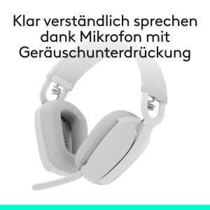 Casti wireless Logitech Zone Vibe 100 Bluetooth microfon cu anulare a zgomotului Alb - Img 3