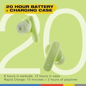 Casti wireless Skullcandy Smokin Buds 20 ore autonomie materiale sustenabile compatibile iPhone si Android Matcha - Img 3