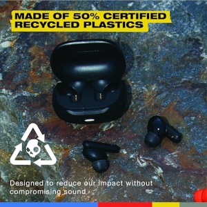 Casti wireless Skullcandy Smokin Buds autonomie 20 ore materiale sustenabile compatibile Bluetooth Negru - Img 2