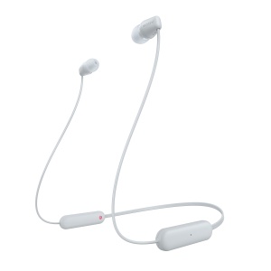 Casti wireless Sony WI-C100 Bluetooth 25 ore autonomie microfon integrat Alb