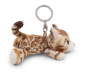 Catarama cu pisica Bengal 10cm - NICI - maro - Plus moale pentru rucsac sau geanta - Img 2