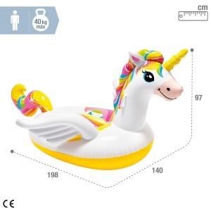 Cavaler de apa Intex 57561NP Unicorn, Vinyl, 2.26 m x 1.73 m - Img 4