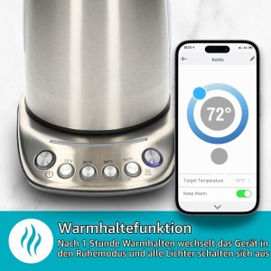 Cazan electric Nedis KAWK8000WIFI - 1,7 l, 2200 W, inox - Img 5