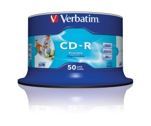 CD-R Verbatim AZO 700 MB, 52x, 50 bucati, bedruckbare - Img 2