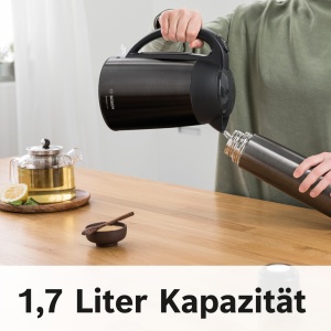 Ceainic fara fir Bosch DesignLine TWK3P423 Ceainic fara fir DesignLine, turnare fara stropire, indicator ceasca, indicator nivel apa, protectie la supraincalzire, 1,7 L, 2400 W, negru - Img 7