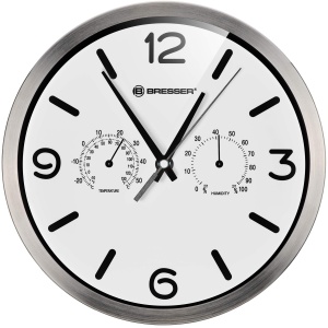 Ceas de perete cu radio Bresser MyTime ND, termo-higrometru, alb - Img 7