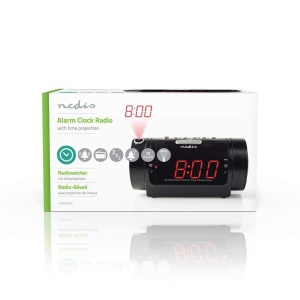 Ceas desteptator NEDIS cu proiectie LED, 2 alarme, negru - Img 6