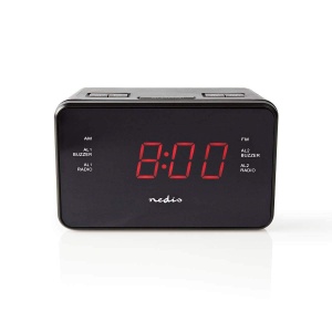Ceas digital cu radio Nedis - 20 presetari AMFM, proiectie ora, snooze, negru - Img 2