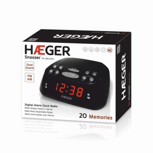 Ceas digital HAEGER RA-06B, Snooze, 20 memorii, LED rosu - Img 4