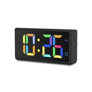 Ceas digital Hama Ibiza, afisaj multicolor, USB, negru