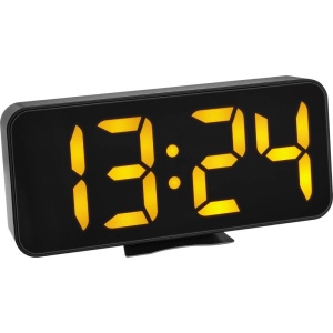 Ceas digital TFA Dostmann 60.2027, LED portocalii, cu alarma si termometru