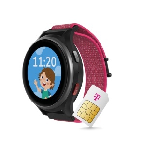 Ceas inteligent ANIO 6 pentru copii, GPS, functie telefon, culoare hibiscus