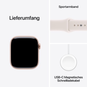 Ceas inteligent Apple Watch Series 11 GPS 42 mm, Aluminiu roz, Bratara sport roz - Img 6