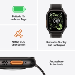 Ceas inteligent Apple Watch Ultra 3 GPS Cellular 49 mm, negru, titaniu - Img 2