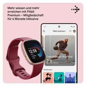 Ceas inteligent Fitbit Versa 4, 6 zile autonomie, compatibil AndroidiOS, culoare HimbeerrotAluminium - Img 8