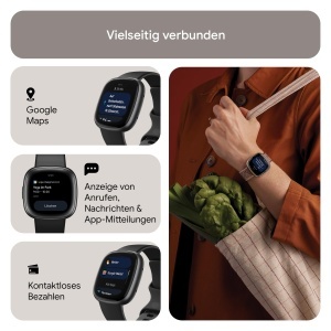 Ceas inteligent Google Fitbit Versa 4, GPS, 6 zile autonomie, compatibil AndroidiOS - Img 5
