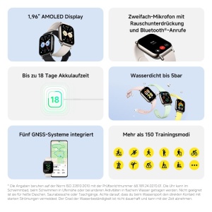 Ceas inteligent Redmi Watch 5 Lite, 1.96 AMOLED, 18 zile autonomie, aurie - Img 2