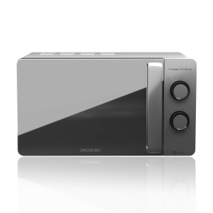 Cecotec Microondas ProClean 3160-Mirror, 20 L, acoperire Ready2Clean, gratar 800 W, 9 niveluri, cronometru de 30 de minute, tehnologie 3 D Wave, argintiu, usa cu oglinda. - Img 2