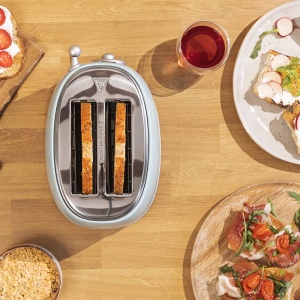 Cecotec Prajitor de paine Toast&Taste 800 Vintage Albastru Deschis, 850 W, Fante Duble Extra Lati Scurte de 3,8 cm, 2 Felii de Paine Prajita, Finisaj din Otel Inoxidabil, Stil Vintage, 3 Functii, Albastru - Img 3