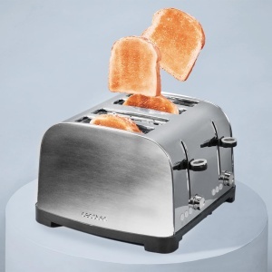 Cecotec Prajitor de paine vertical 4 fante scurte Toastin time 1700 Double Inox 1700 W 4 felii de paine fanta lata 38 cm 2 accesorii pentru chifle si  - Img 4