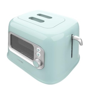 Cecotec RetroVision Blue Prajitor de paine vertical, 2 sloturi largi, 700 W pe 5 niveluri, 2 felii de paine, fereastra de control, design retro, protectie impotriva prafului, oprire automata si pop-up - Img 2
