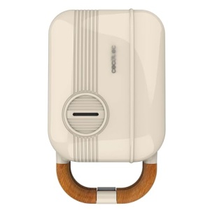 Cecotec Sandwich Maker Rock'Ntoast Retro One Beige. Trei placi interschimbabile, design retro, acoperire cu piatra de roca, 700W, indicator luminos, baza antiderapanta, maner rece, cleste de blocare - Img 3