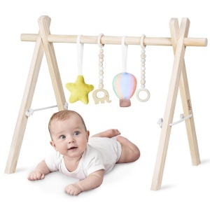 Centru de activitati pentru bebelusi Lionelo Anis, lemn de fag, design Montessori, pliabil