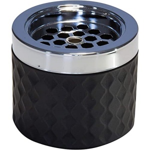 Cenusar APS 564, din metal cromat si sticla, 9,5 cm, negru - Img 2