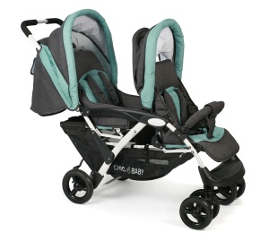 CHIC 4 BABY - Carucior Sibling DUO cu landou si husa de ploaie, Carucior Sibling pentru doi copii, carucior twin, carucior twin, carucior tandem, carucior tandem, carucior, menta melange - Img 4