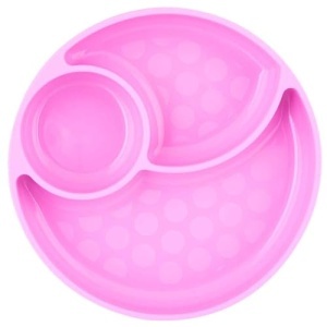 Chicco Babyteller 12 luni silicon alimentar roz cu ventuza si sectiuni separate - Img 2