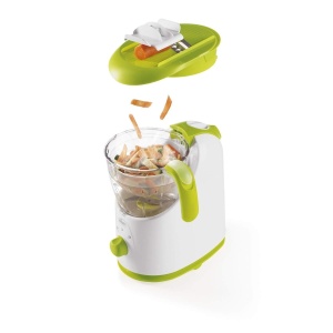 Chicco Easy Meal Meal Cooker, aparat multifunctional de mancare pentru bebelusi pentru intarcare, blender si incalzitor de alimente, cu aburi si razatoare expres, amestecare, tocare, reincalzire si dezghetare - Img 6