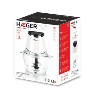 Chopper HAEGER cu Sticla, 1.2L, 300W, Inox - Img 3