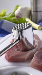 Ciocan pentru carne ROSLE din otel inoxidabil 1810, cu maner ergonomic, gri - Img 2