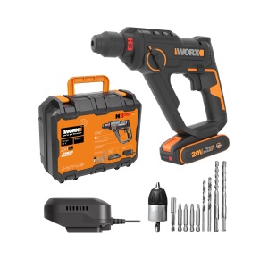 Ciocan rotopercutor Worx WX391 20V 12J 1150 RPM 6400 BPM ergonomic cu acumulator PowerShare