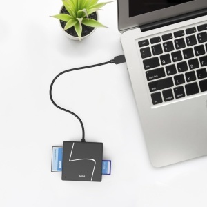 Cititor de carduri Hama USB-A cu adaptor USB-C, 5 Gbits, negru - Img 7