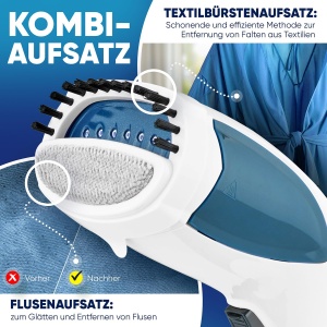 Clatronic(r) Steamer Smoother | gata de utilizare in 10 secunde | Indepartarea ridurilor pentru calatorii si birou | Cablu lung de 1,8 m | Abur | Perie cu abur | Calatorie cu vaporul | Aburi cu aburi | DB 3717 - Img 6