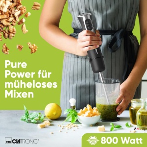 Clatronic Stabmixer SM 3825 800W ArgintiuNegru Turbo Function - Img 3