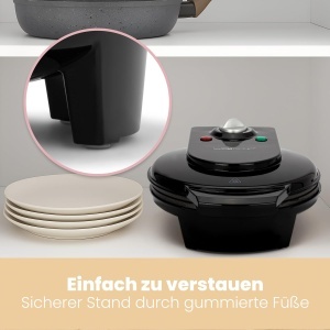 Clatronic WA 3491 Waffle Maker Negru Placi Antiaderente Diametru 18 cm - Img 7
