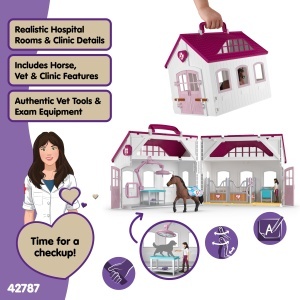 Clinica pentru Cai SCHLEICH Horse Club 64 Piese - Set de Joaca cu Accesorii - Img 2